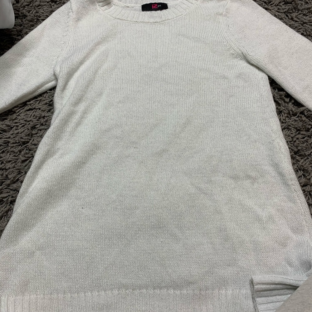 White glittery sweater